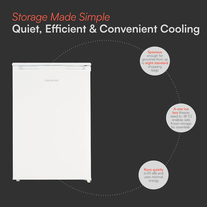 Freestanding Larder Fridge 113L 55cm With Ice Box White