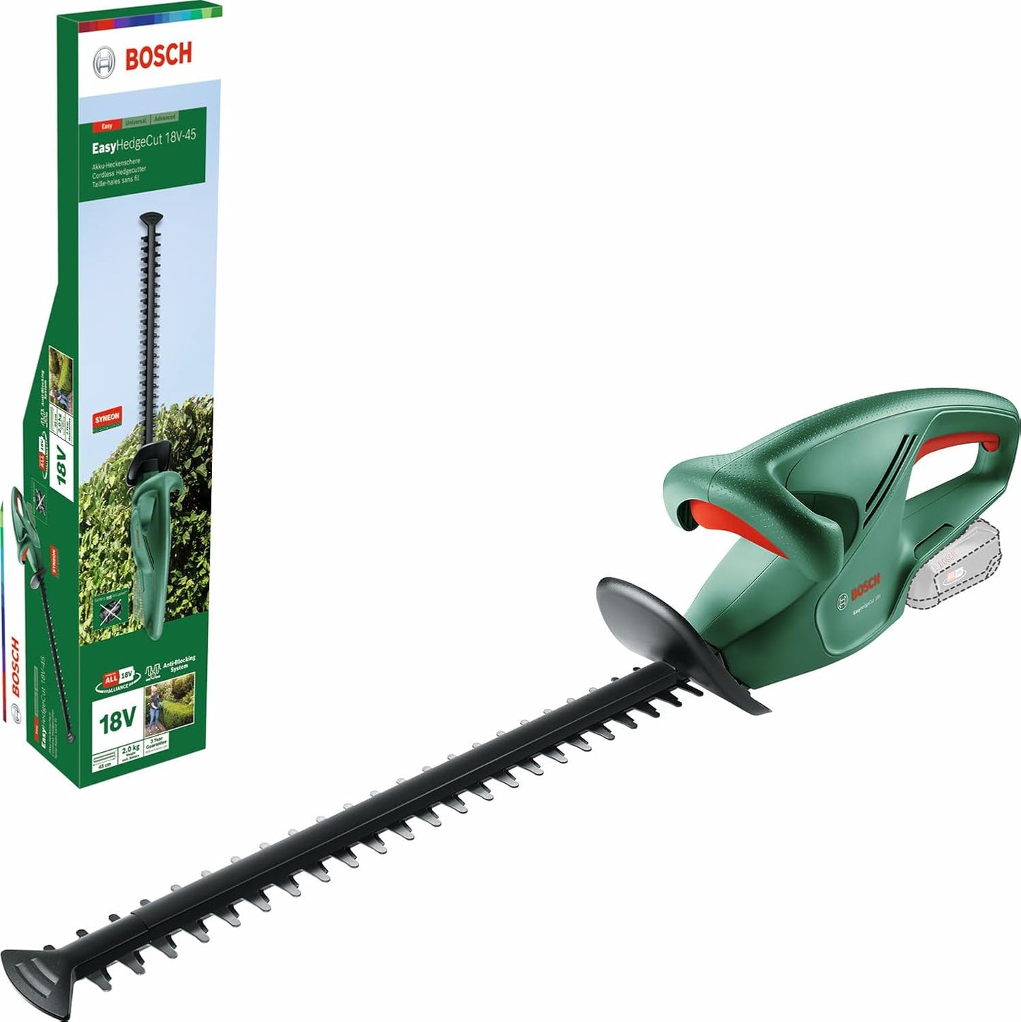 Cordless Hedge Trimmer 45cm 18V 2.0Ah Anti-Blocking System
