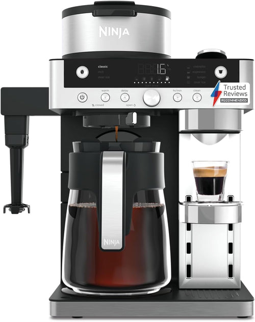 2-in-1 Filter Coffee And Pod Capsule Machine 1.8L Built-in Milk Frother Black