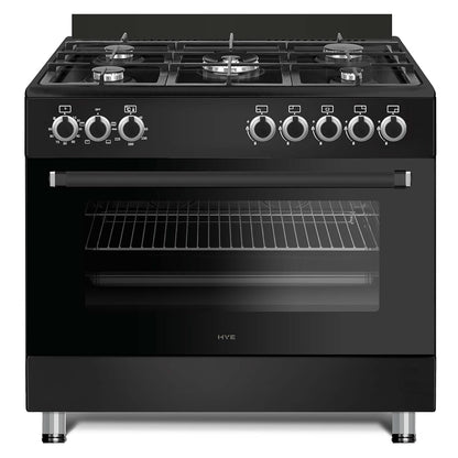 Electric Cooker 62L Oven 4 Hotplates Freestanding 60cm Matte Black