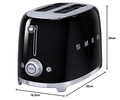 2 Slice Toaster 6 Browning Levels Extra-Wide Slots Black