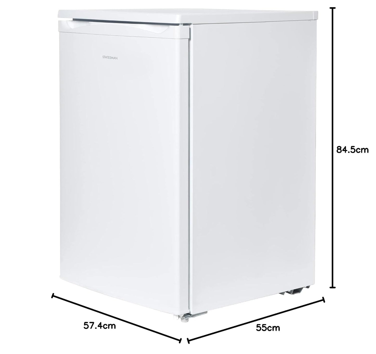 Under Counter Larder Fridge 133L Adjustable Thermostat Reversible Door White