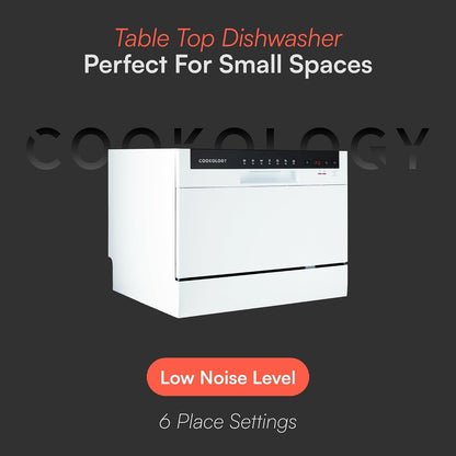 Mini Counter Top Dishwasher 6 Place Settings 7 Cycles White