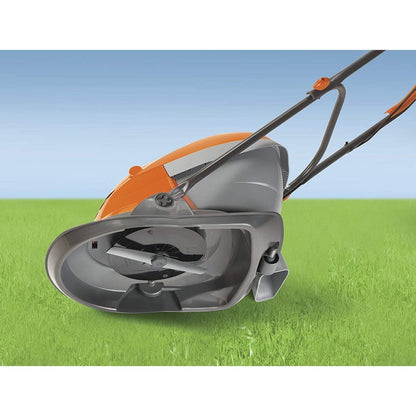 Hover Lawn Mower 25cm 1400W 15L Grass Box 4 Cutting Heights Orange Grey