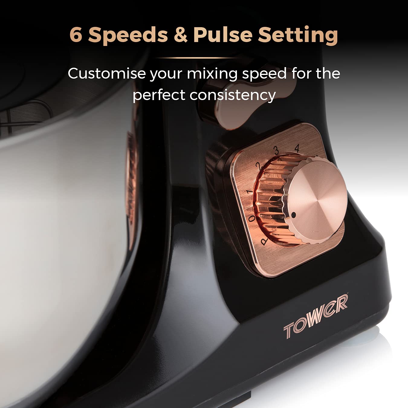 Stand Mixer 5L 6 Speeds Pulse Function 1000W Rose Gold
