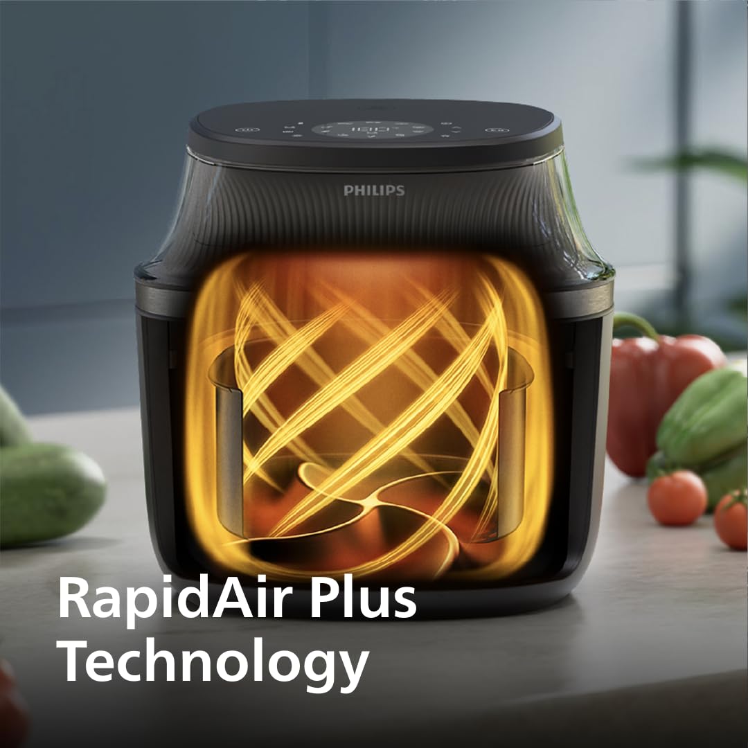 Air Fryer 7.2L 2000W 16-in-1 RapidAir Plus Cooking Window Black