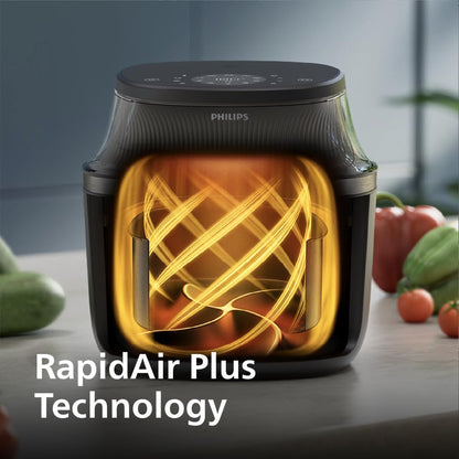 Air Fryer 7.2L 2000W 16-in-1 RapidAir Plus Cooking Window Black