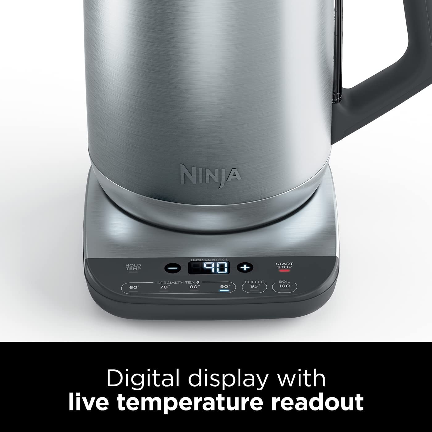 Temperature Control Kettle 1.7L 3000W Rapid Boil Stainless Steel