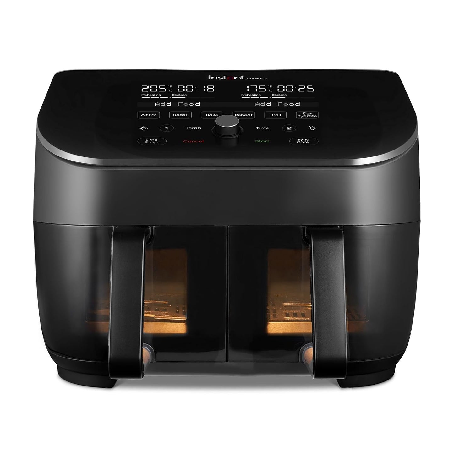 Dual Basket Air Fryer 7.6L 1700W 8 Functions Black
