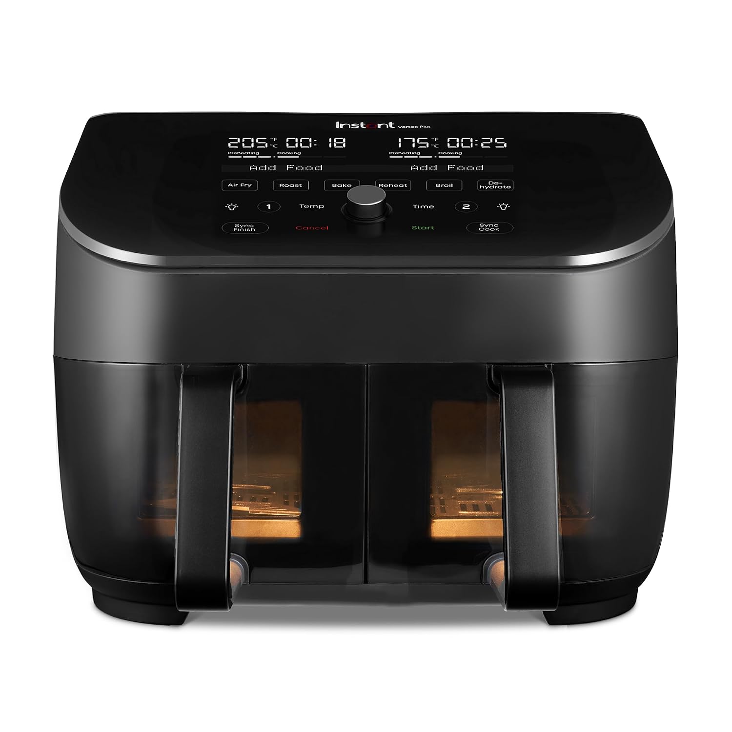 Dual Basket Air Fryer 7.6L 1700W 8 Functions Black