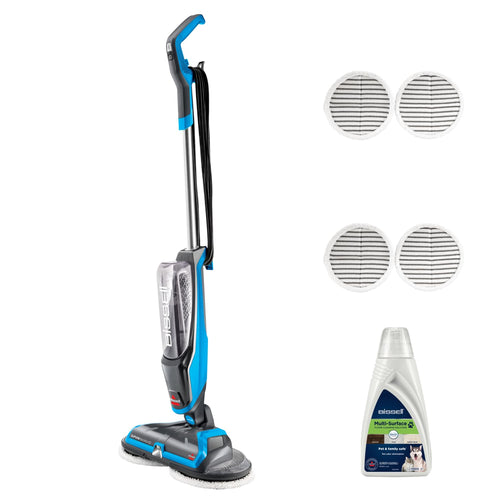 Electric Mop 105W Rotating Pads Hard Floor Cleaner Polisher Titanium/Blue