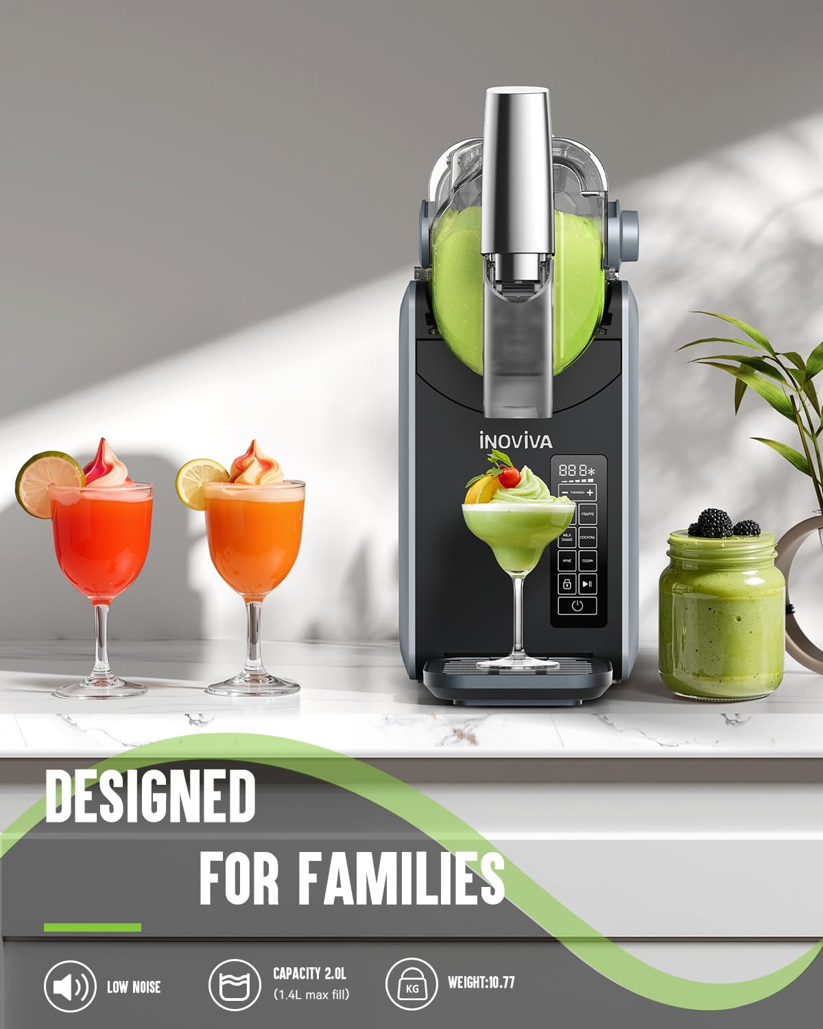 Frozen Drink Maker 2.0L 5 Preset Modes Self-Cleaning White
