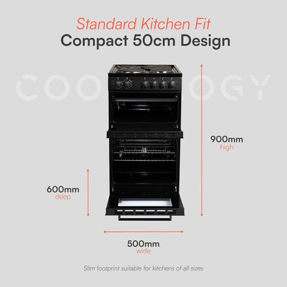Electric Twin Cavity Cooker 93L 4 Zone Solid Plate Hob Black
