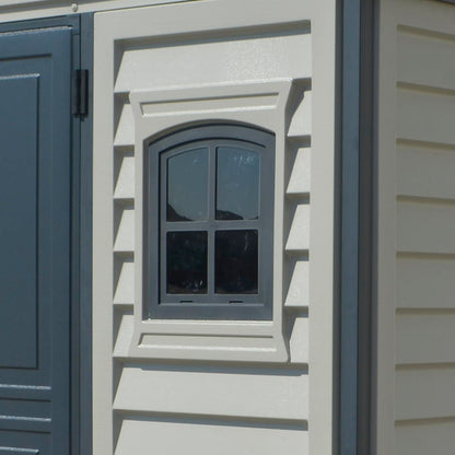 Plastic Garden Storage Shed 10.5 X 8 Ft Double Doors Lockable Dark Grey