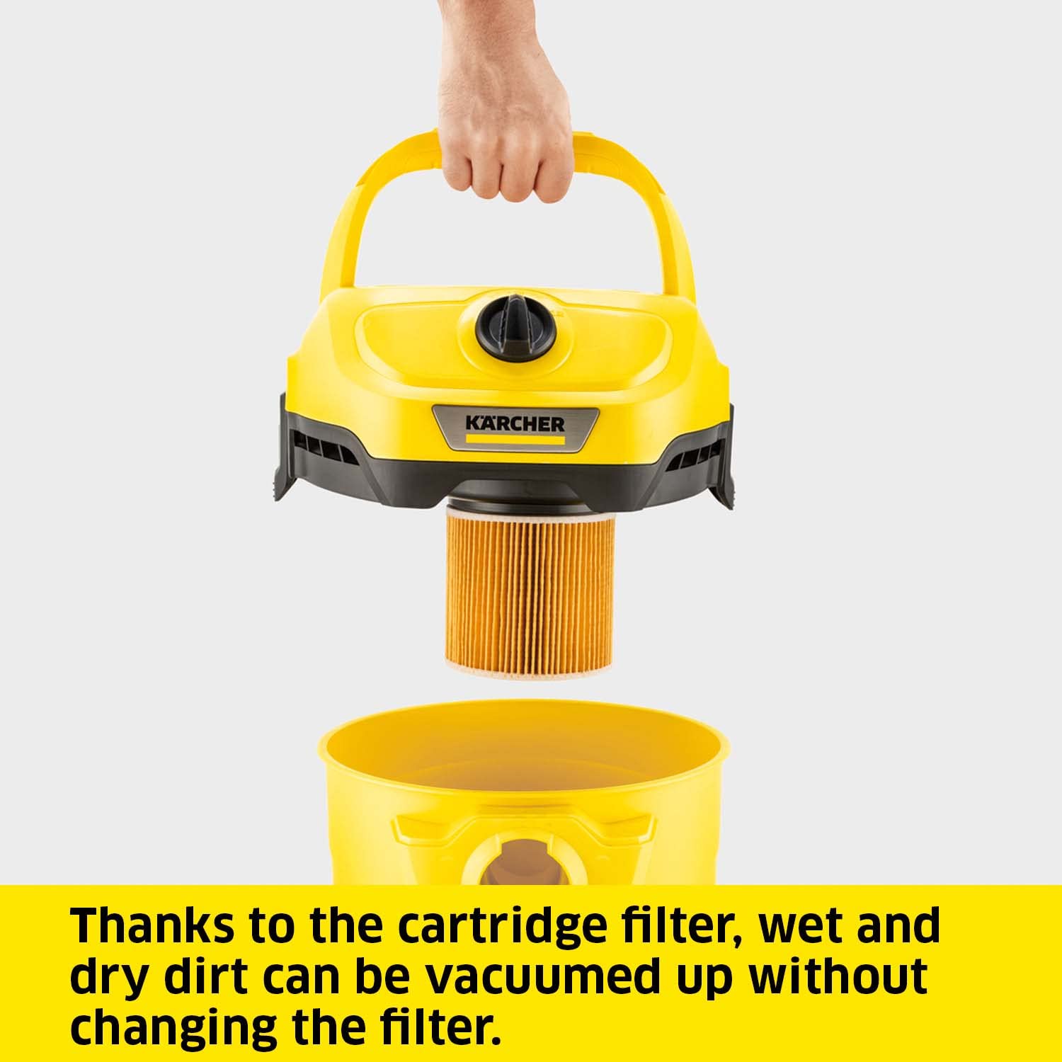 Wet And Dry Vacuum Cleaner 12L 1000W Blowing Function Yellow