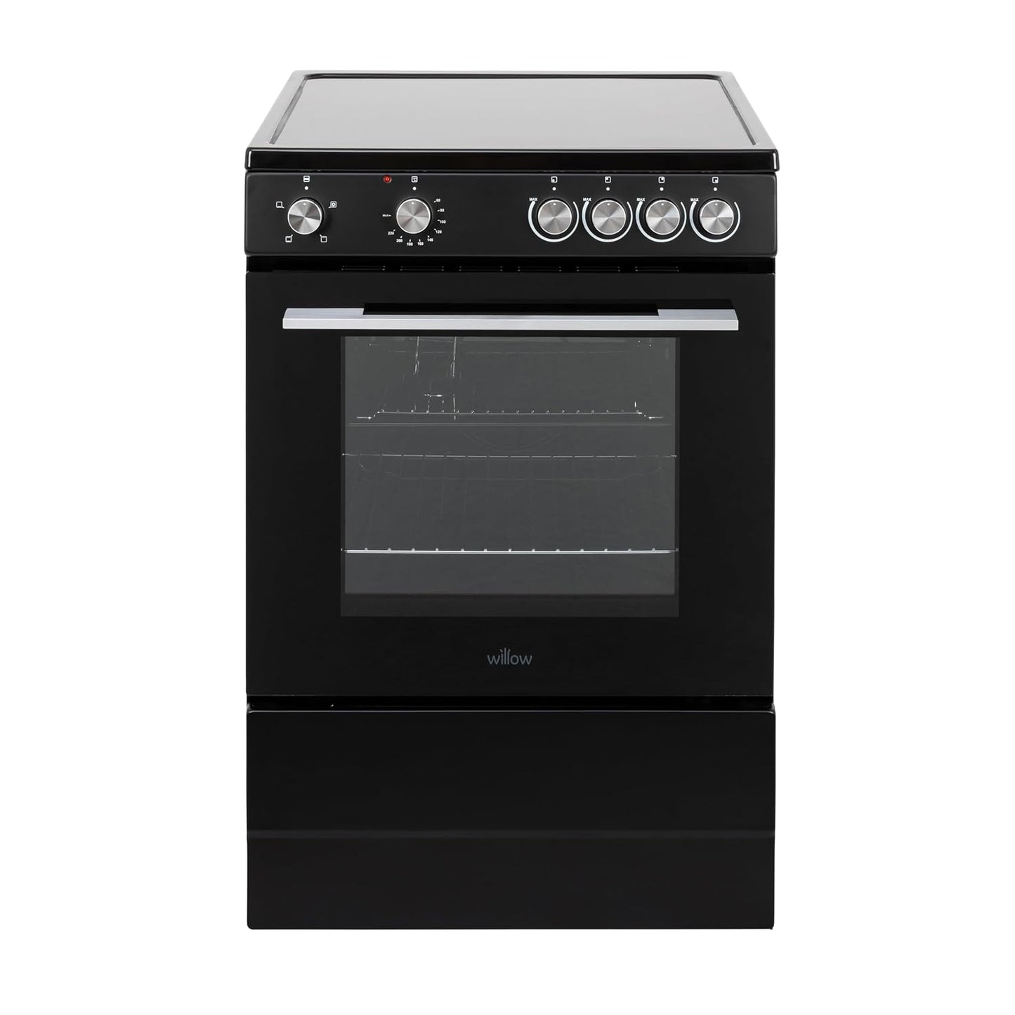 Freestanding Electric Single Cavity Cooker 68L 4 Ceramic Hobs Black