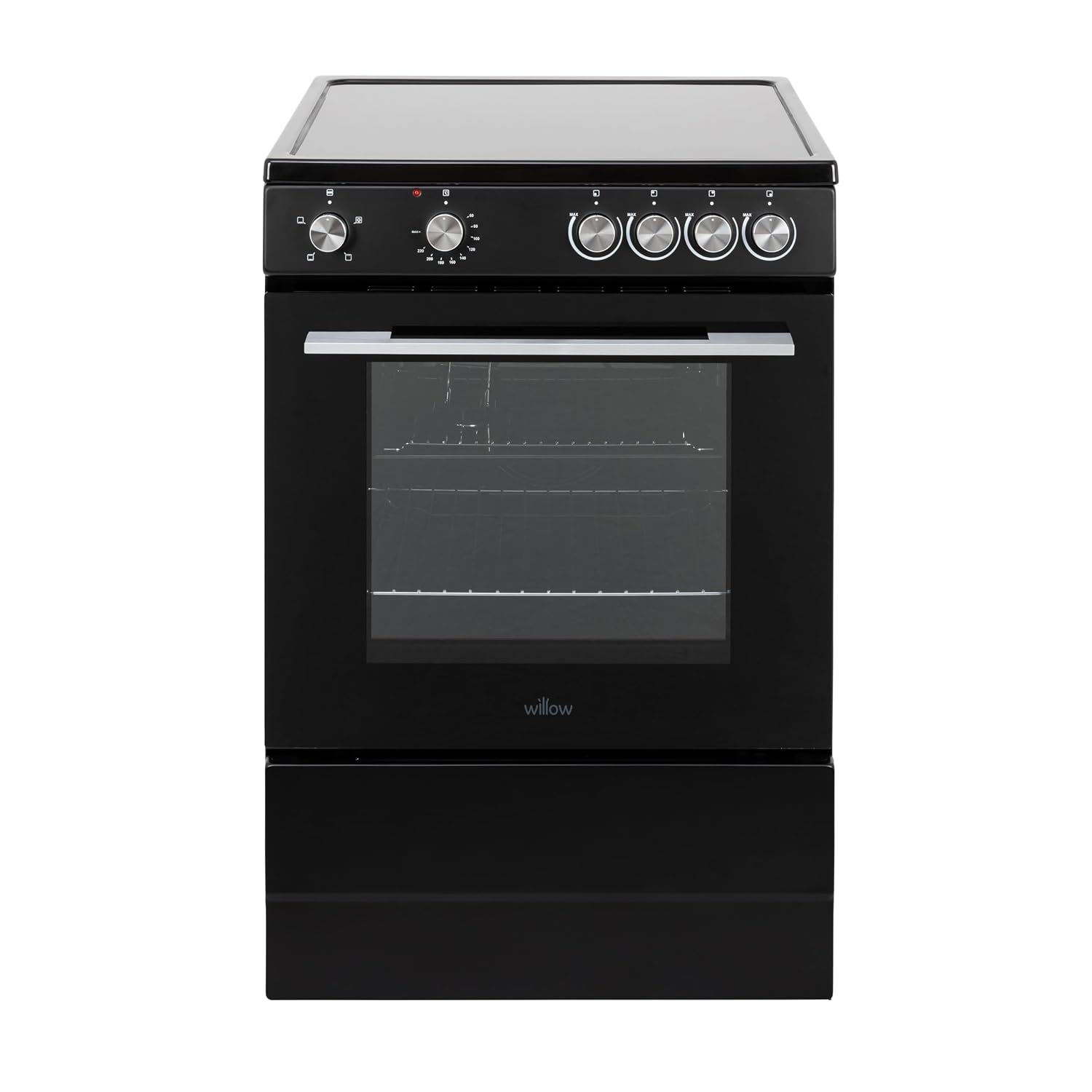 Freestanding Electric Single Cavity Cooker 68L 4 Ceramic Hobs Black
