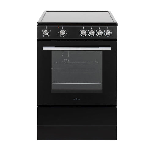 Freestanding Electric Single Cavity Cooker 68L 4 Ceramic Hobs Black