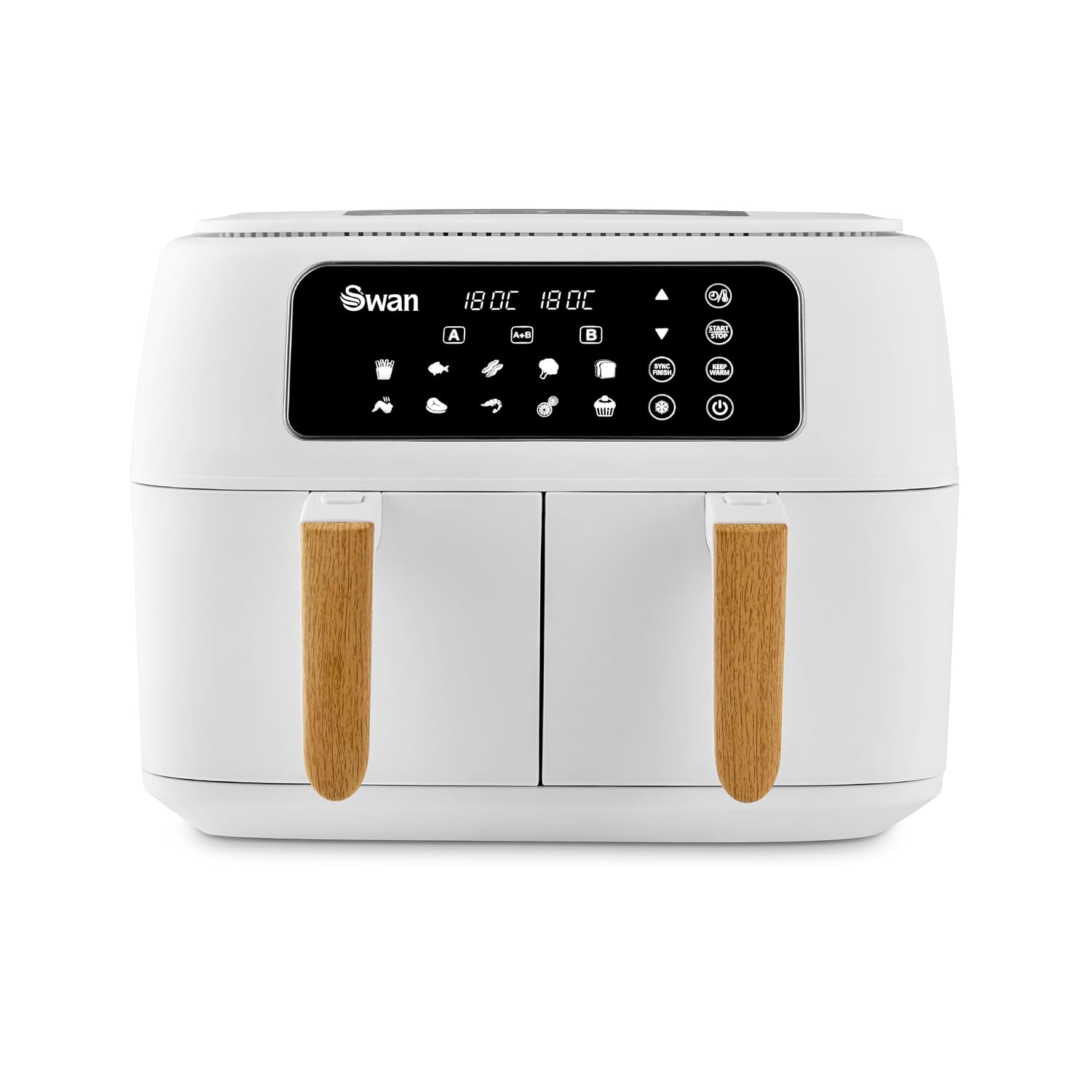 Air Fryer 8L Dual Basket 13 Presets Match Cook White