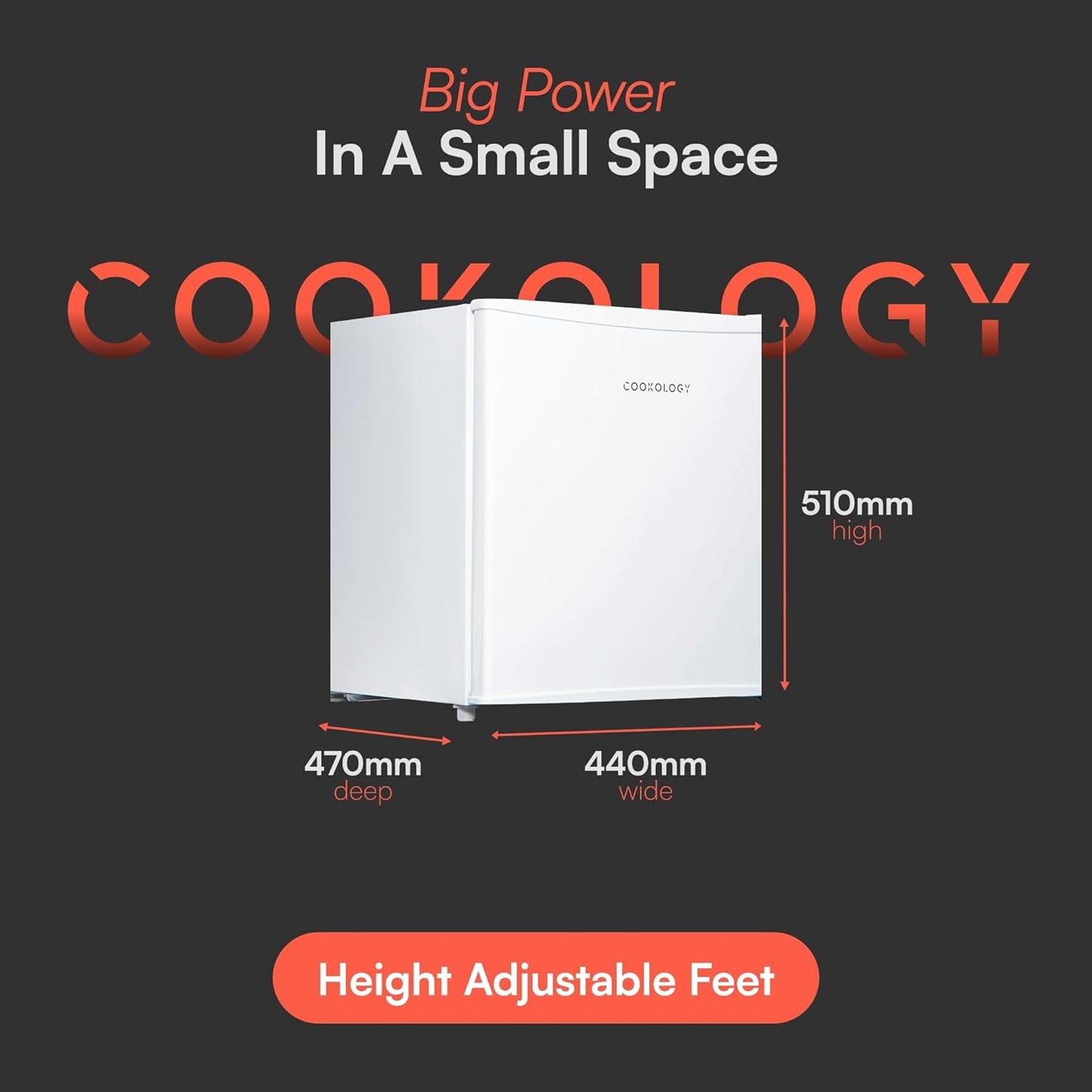 Freestanding Mini Freezer 31L 42dB Adjustable Temperature White