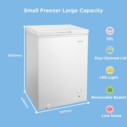 Chest Freezer 99L 54.5cm White Freestanding