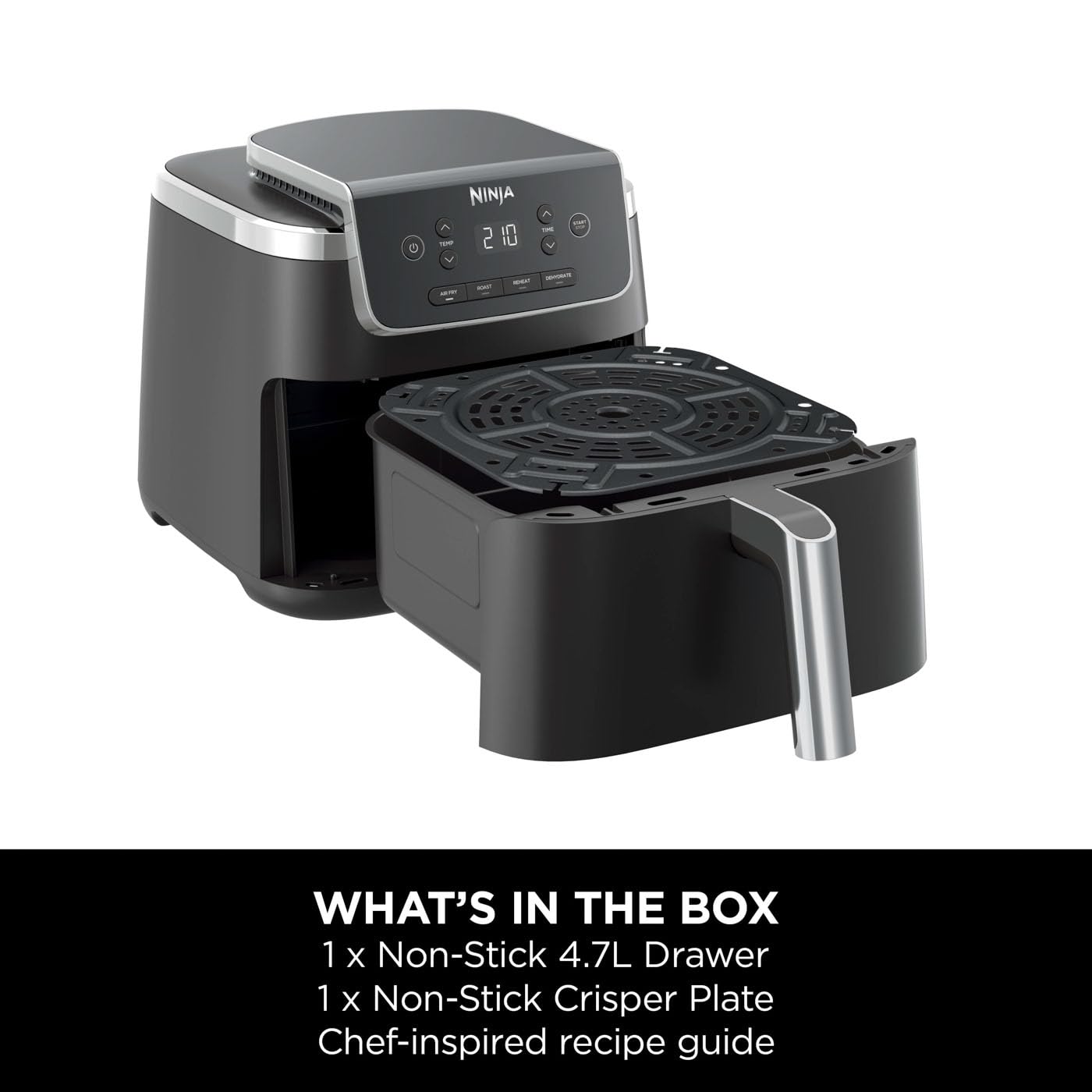 Air Fryer 4.7L 2000W 4 Functions Digital Touch Black