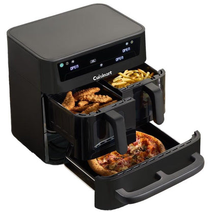 Tri Zone 13.6L Air Fryer Oven 3 Independent Cooking Zones PFAS-Free Black