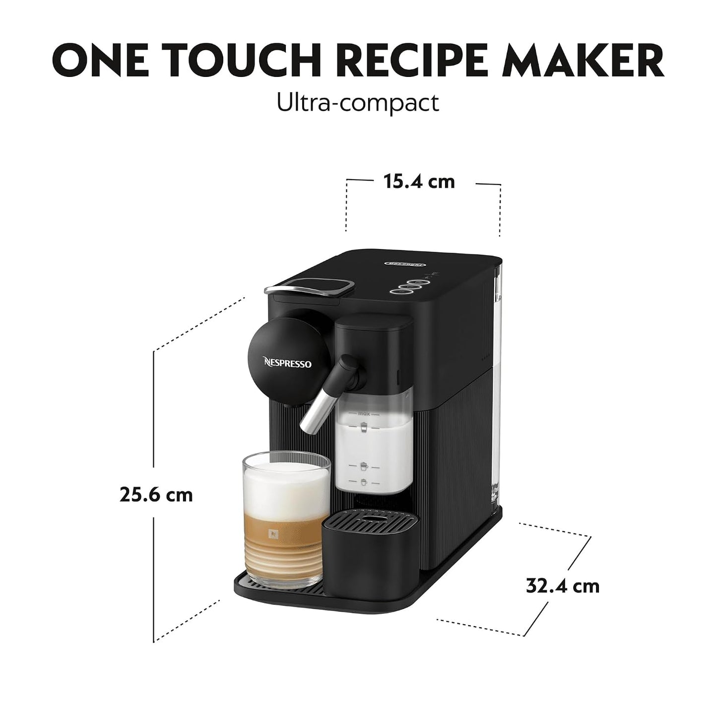 Coffee Maker 19 Bar Capsule Espresso Machine Automatic Milk Frother Black
