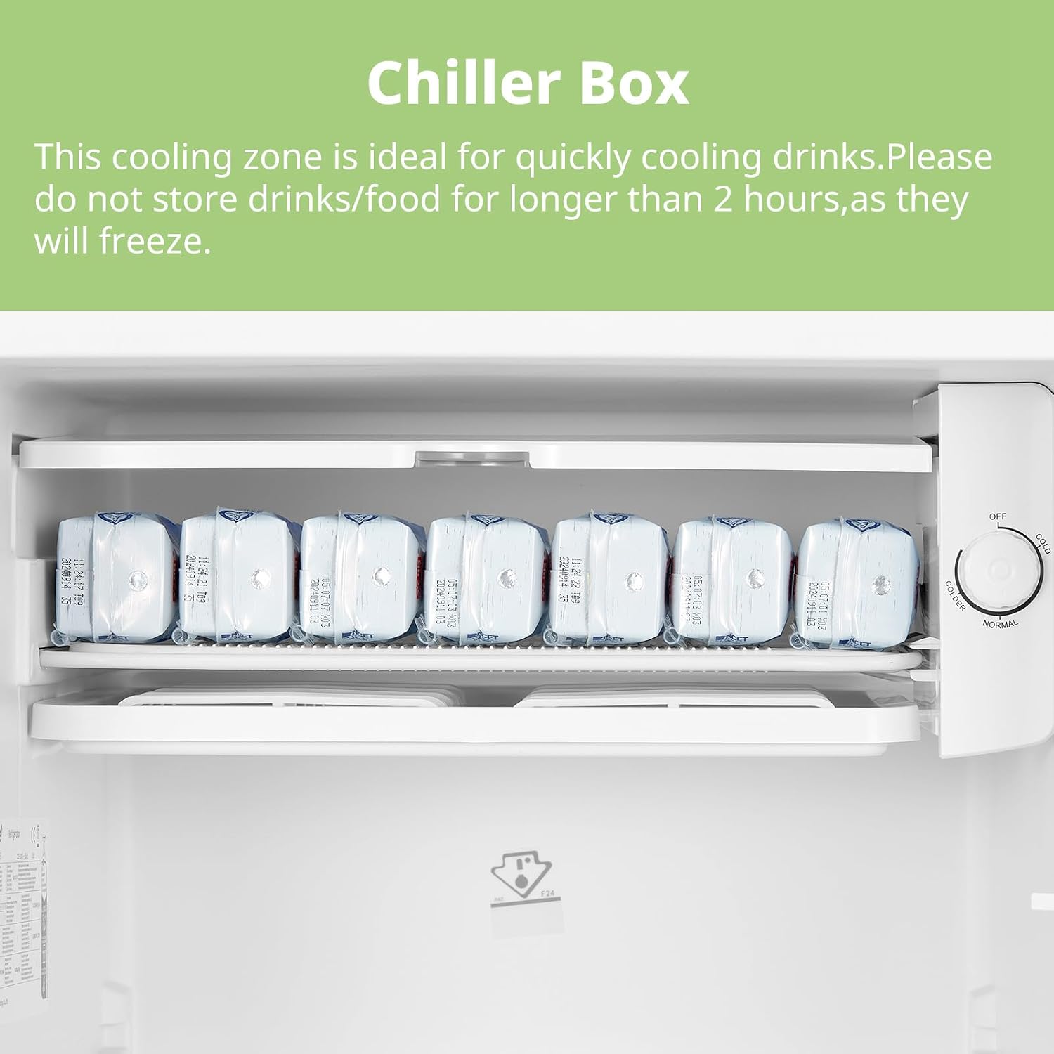 Under Counter Fridge 93L Retro Chiller Box Adjustable Thermostat White