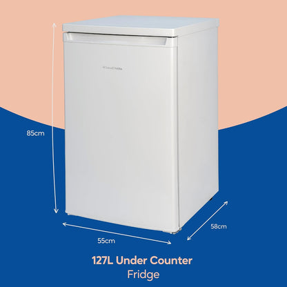 Under Counter Larder Fridge 127L Adjustable Thermostat White Reversible Door