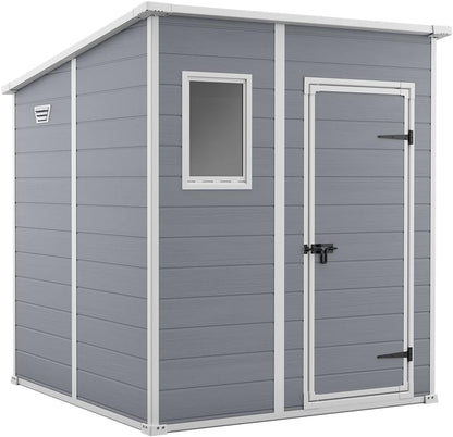 Garden Storage Shed 6 X 6 Ft Grey Resin Single Door