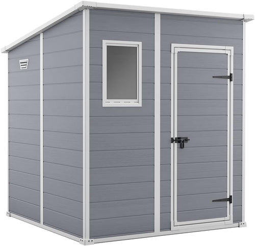 Garden Storage Shed 6 X 6 Ft Grey Resin Single Door