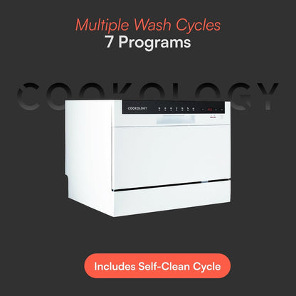 Mini Counter Top Dishwasher 6 Place Settings 7 Cycles White