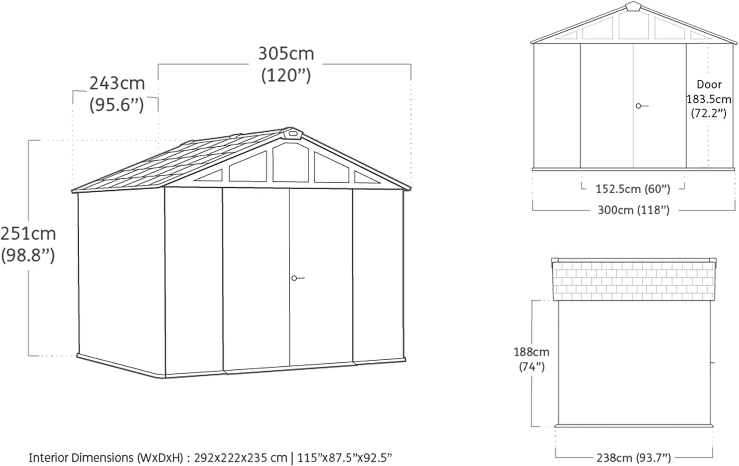 10x15ft Stronghold Outdoor Storage Shed — Wood-Effect, Weatherproof & Steel-Reinforced