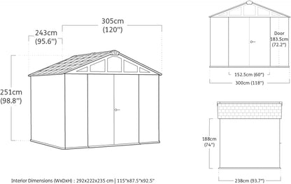 10x15ft Stronghold Outdoor Storage Shed — Wood-Effect, Weatherproof & Steel-Reinforced