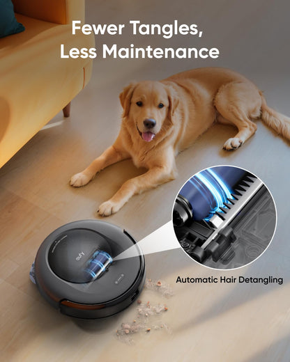 Robot Vacuum Cleaner With Mop 7000Pa Suction Ultra-Slim Black
