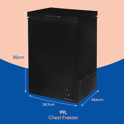 Chest Freezer 99L Freestanding With Adjustable Temperature Black