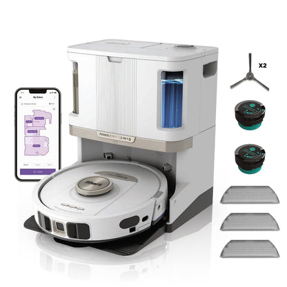 Robot Vacuum And Mop With Self-Emptying Base 60-Day LiDAR Navigation White