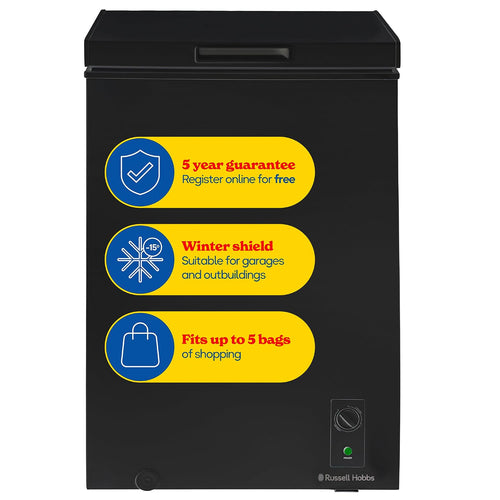 Chest Freezer 99L Freestanding With Adjustable Temperature Black