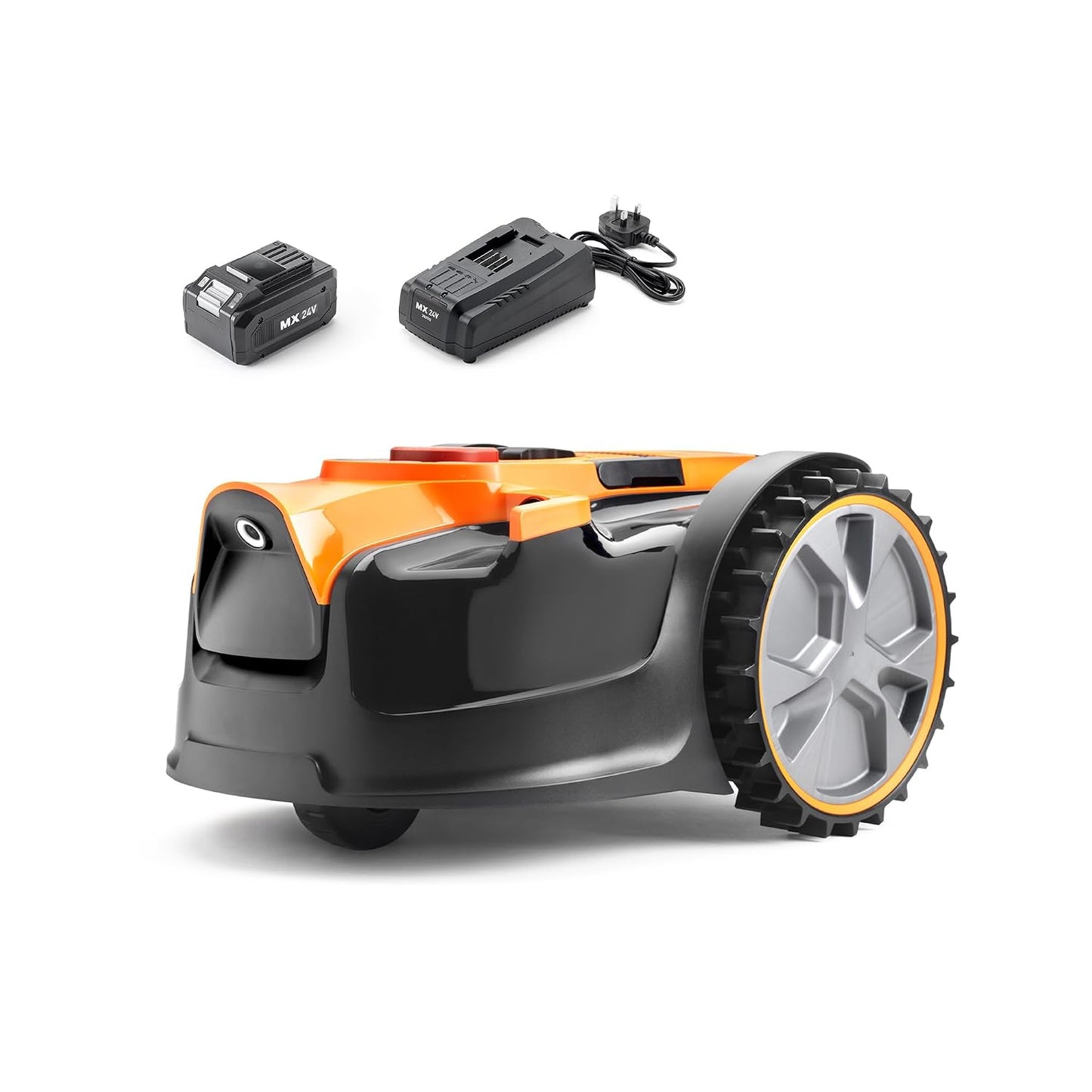 Robot Lawn Mower 16 Drop And Mow 24V 4.0Ah Battery Fast Charger Orange