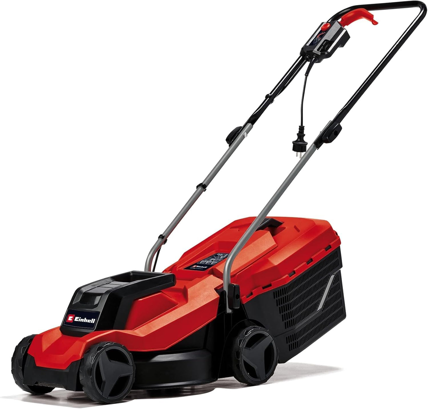 Electric Lawn Mower 32cm 1000W 30L Grass Box 3 Cutting Heights Red Black