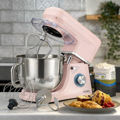 Stand Mixer 1200W 7L Stainless Steel Bowl 6 Speeds Pulse Pink