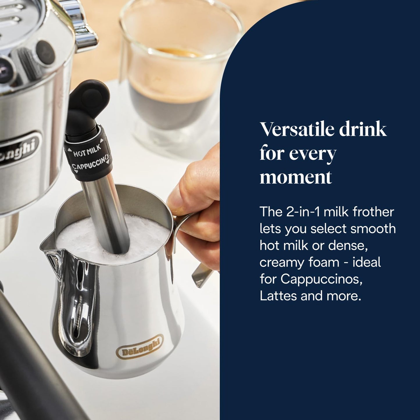 Traditional Pump Espresso Machine 15 Bar Milk Frother Silver
