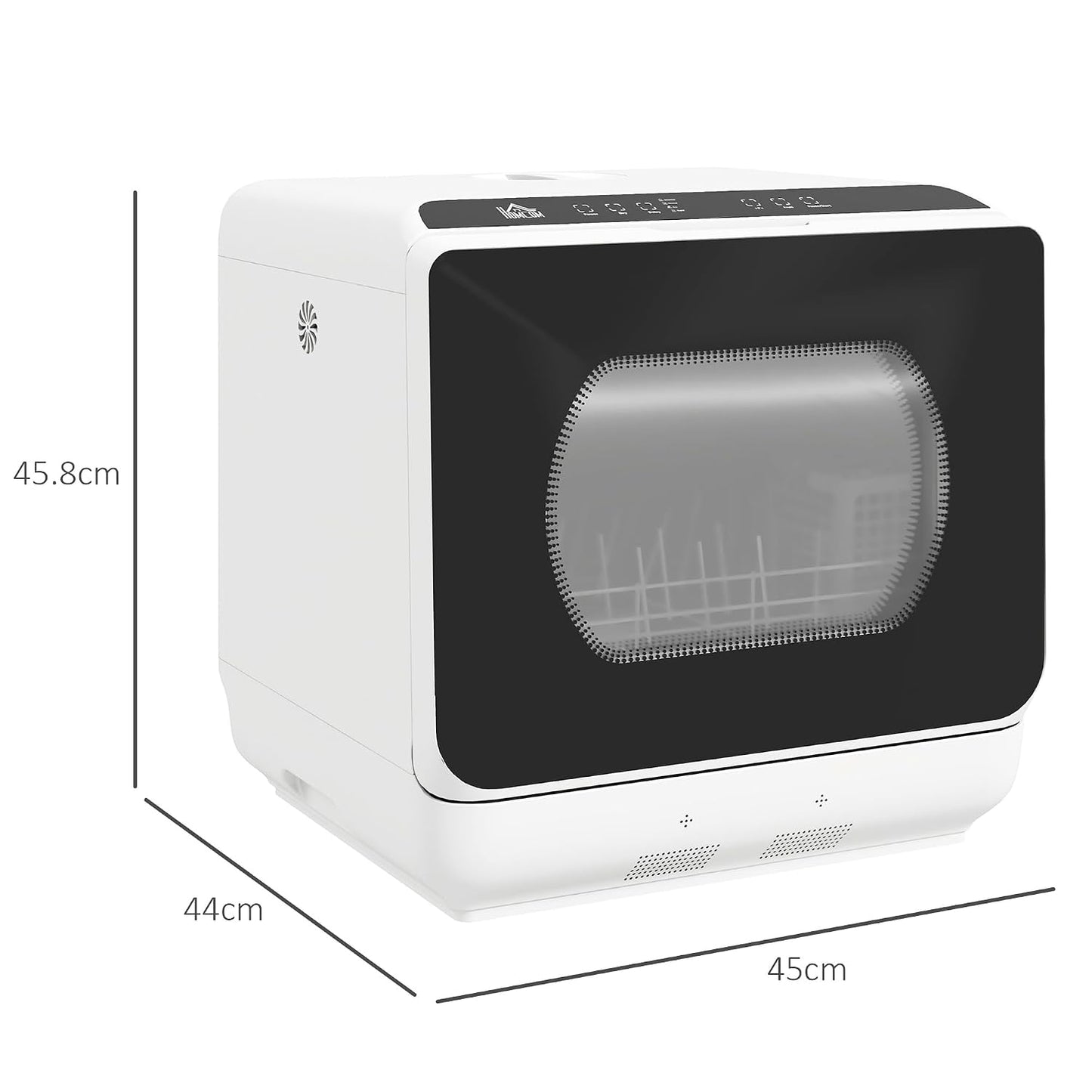 Table Top Dishwasher 6L Built-In Tank 4 Place Settings Touch Control White