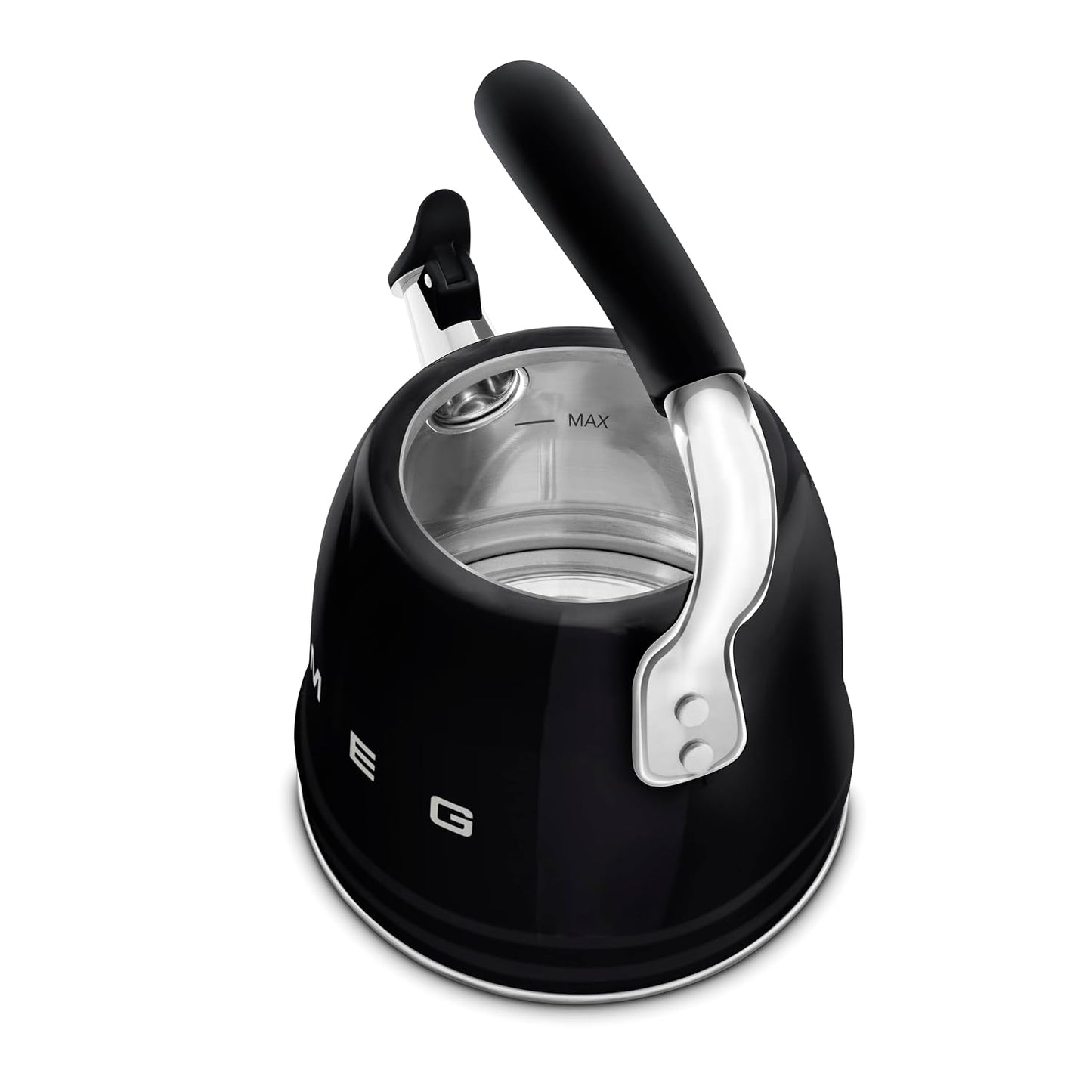 Whistling Kettle 2.3L Stainless Steel Silicone Handle Black