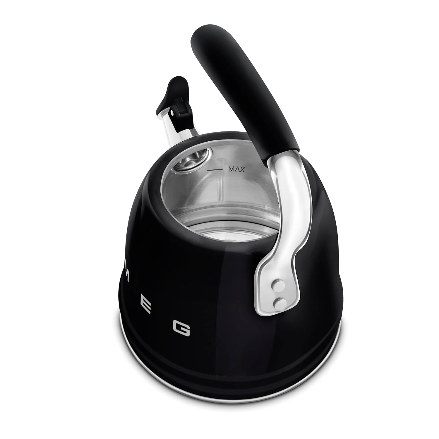 Whistling Kettle 2.3L Stainless Steel Silicone Handle Black