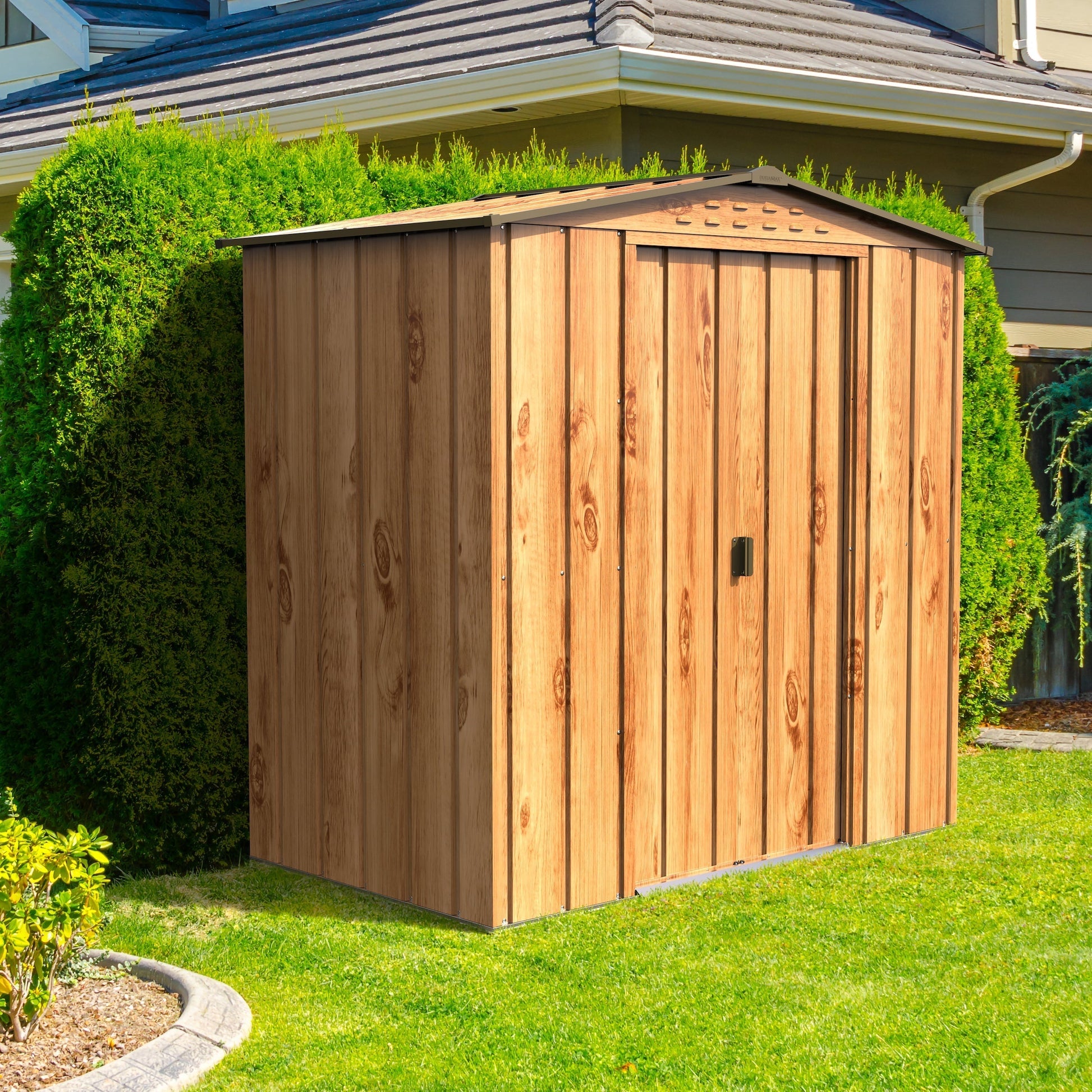 Duramax TOP 1.92 x 1.13 m Metal Shed - Woodgrain
