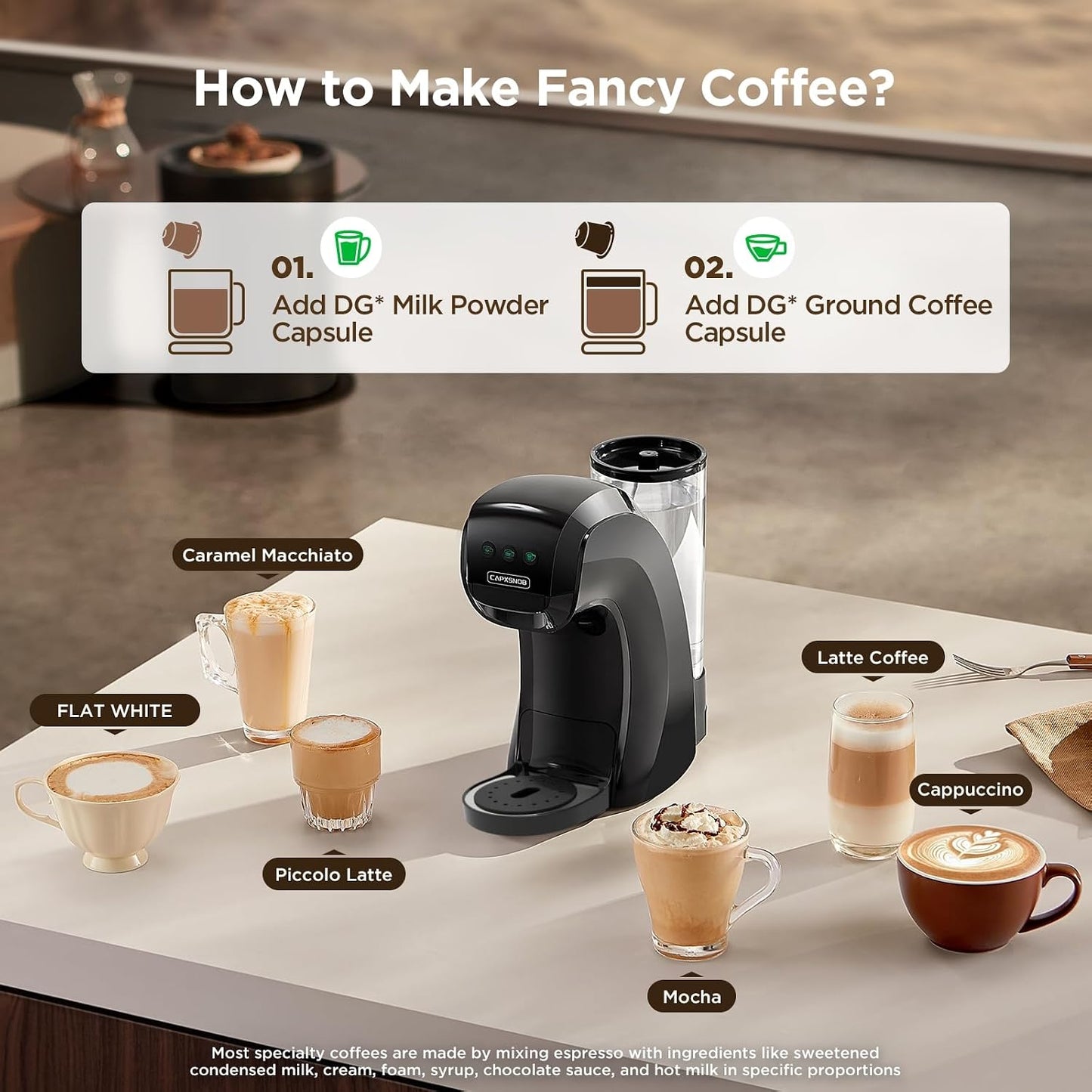 Pod Coffee Machine 5 In 1 20 Bar 0.8L Black