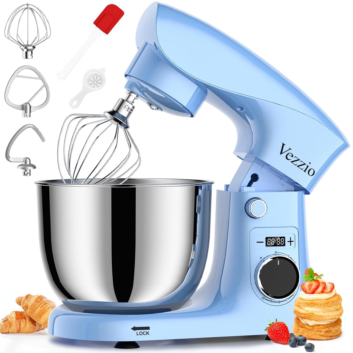 Stand Mixer 1500W 10 Speeds 5.5L Tilt-Head Greengray