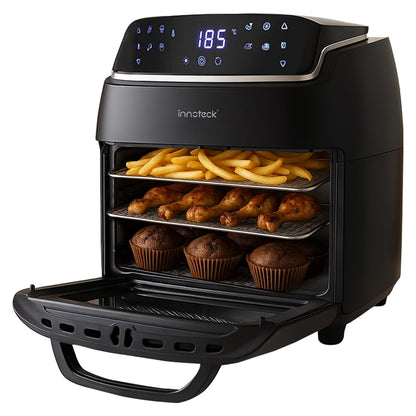 Digital Air Fryer Oven 12L 1800W 8 Presets Rotisserie Black